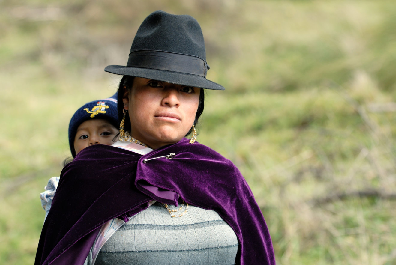 Peruvian woman and child